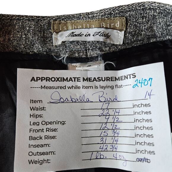 Isabella Bird Womens Dress Pants 14 Gray Straight Wool Ankle High Rise Pleated - Picture 9 of 10